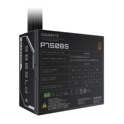 ספק כוח Gigabyte P750BS 750W 80 Plus Bronze 12cm silent fan