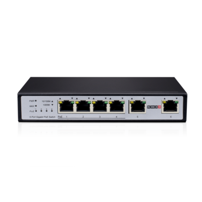 סוויץ עד 60 וואט Provision POE 4 PORTS 1Gbps and 2 Ports Uplink