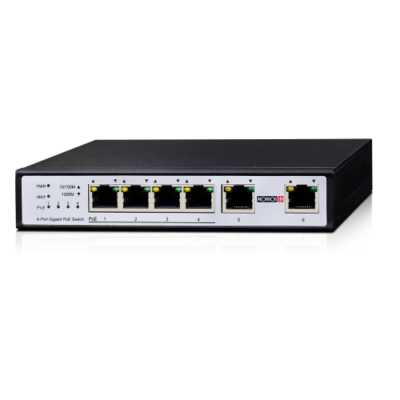 סוויץ עד 60 וואט Provision POE 4 PORTS 1Gbps and 2 Ports Uplink