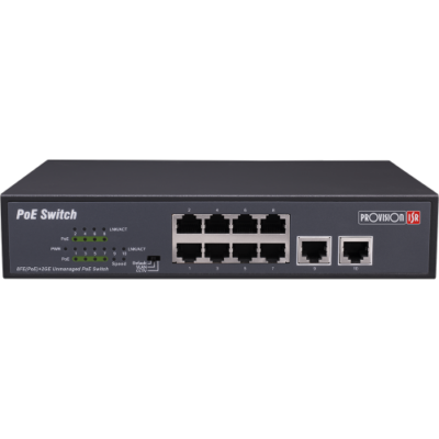 סוויץ 2PORT UPLOAD 1GB + Provision PoES-08120C+2GI 8port 10/100