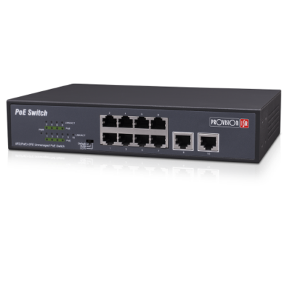 מתג Provision 8PORT POE Switch 10/100 incl 2 Uplink