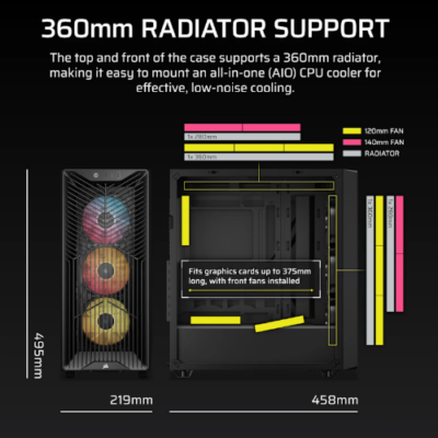 מארז Corsair 3200D RS ARGB Mid Tower ATX Black