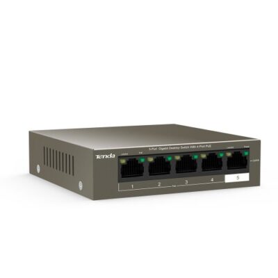 מתג לא מנוהל Tenda 5 Port With 4 PORT POE Gigabit Switch 63W