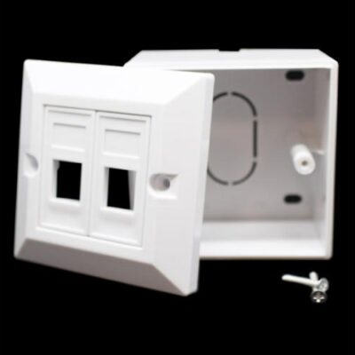 קופסאת פלסטיק לשני מחברים RJ-45 Plastic box Cat5