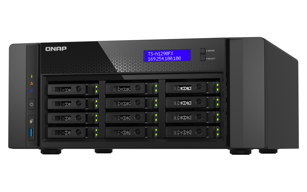 QNAP TS-h1290FX-7232P-64G – NAS ‏12 מפרצי U.2 NVMe עם 25GbE