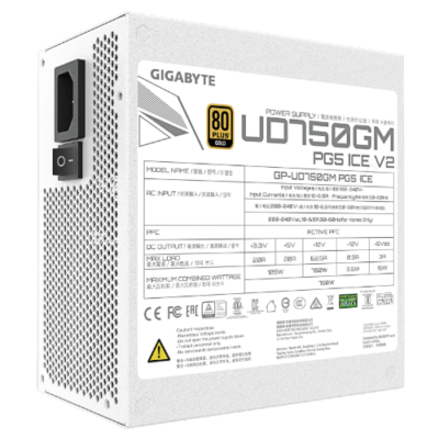 ספק Gigabyte UD750M PG5 V2 ICE 750W 80 Plus Gold ATX 3.1 PCIE 5.1