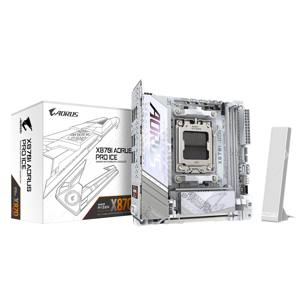 לוח אם GIGABYTE X870I AORUS PRO ICE MINI-ITX DDR5 AM5 BT 2.5GBE