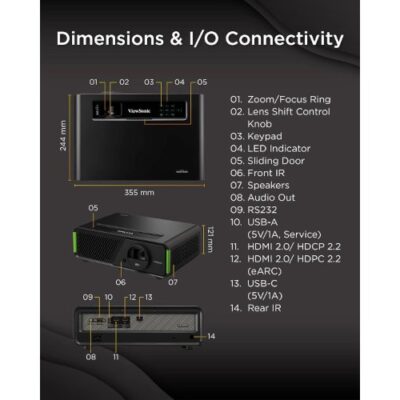 מקרן ViewSonic X1-4K PRO 4K Led HDR Gaming Smart GoogleTV WIFI