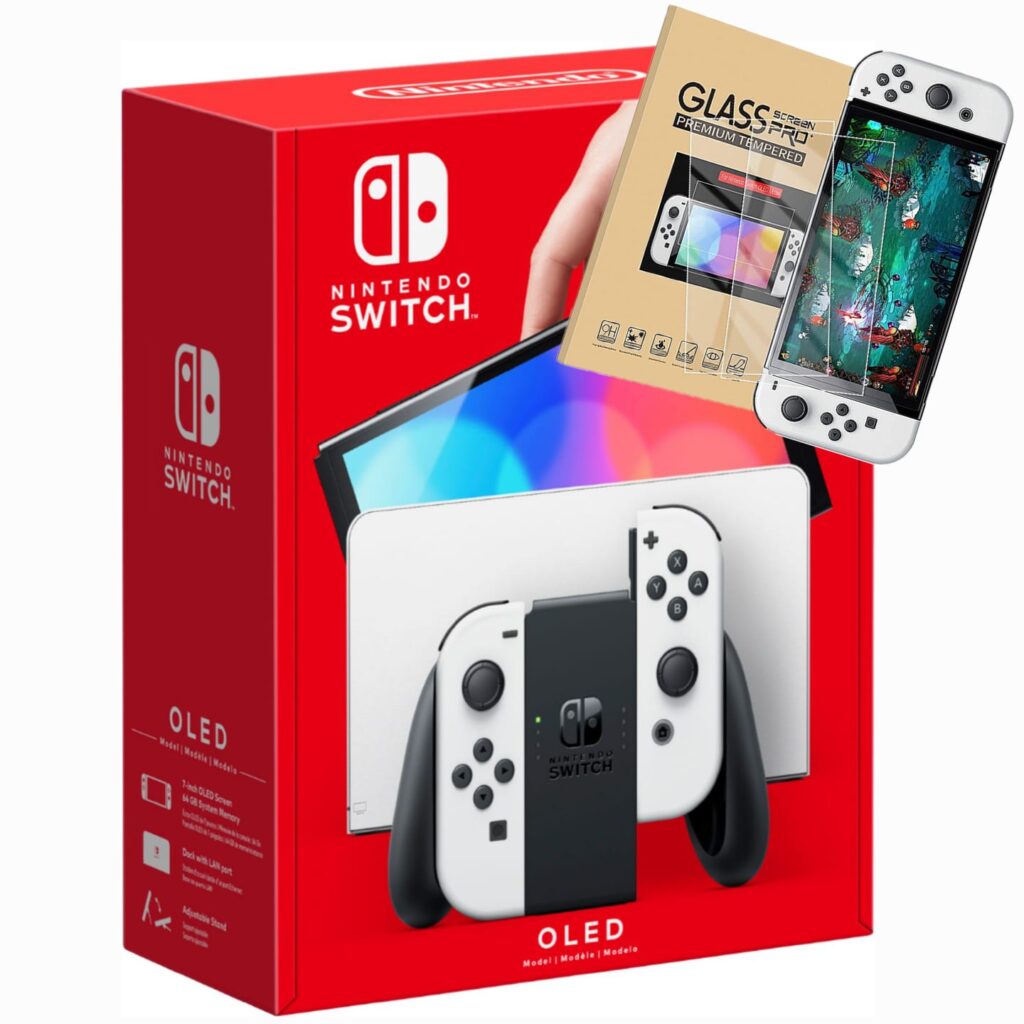 מגן מסך ל-Nintendo Switch OLED בצבע לבן
