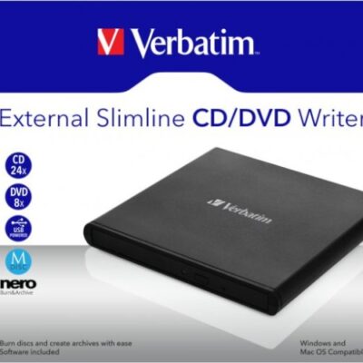 צורב DVD נייד חיצוני שחור Verbatim External Slimline