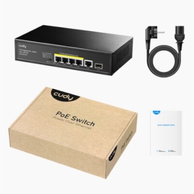 מתג לא מנוהל CUDY GS1005PTS1 5PORT 1GB POE 1XSFP total 120W