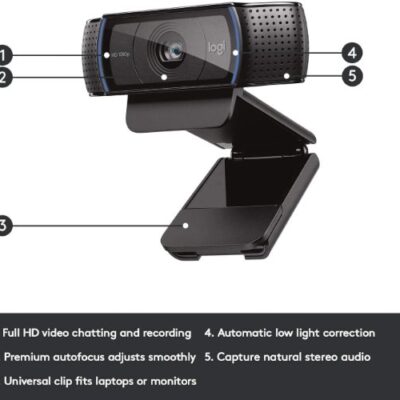 מצלמת אינטרנט Logitech C920 1080p HD Pro Webcam With Mic