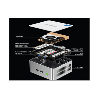 מחשב מיני GMK-M3 Intel I5-12450H 16GB 512NVME WIN11 Pro