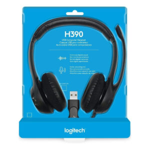 אוזניות ומיקרופון Logitech H390 USB Headphones Black