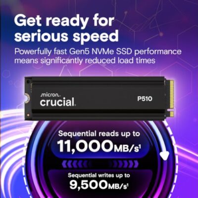 דיסק פנימי Crucial P510 1TB PCIe Gen5 NVMe 2280 M.2 with Heatsync