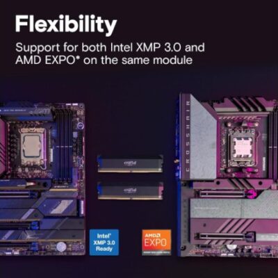 זכרון לנייח Crucial Pro DDR5 32GB 2X16 6400Mhz C38 UDIMM XMP/EXPO