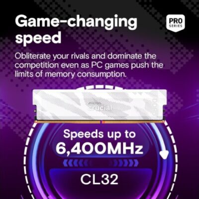 זכרון לבן לנייח Crucial Pro DDR5 32GB 2X16 6400Mhz C32 XMP/EXPO