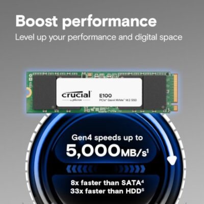 דיסק פנימי Crucial SSD E100 480GB PCIe Gen4 2280 NVMe M.2