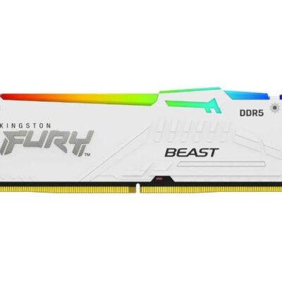 ז.לבן לנייח DDR5 32GB 2x16GB 6400Mhz C32  Kingston Fury Beast RGB