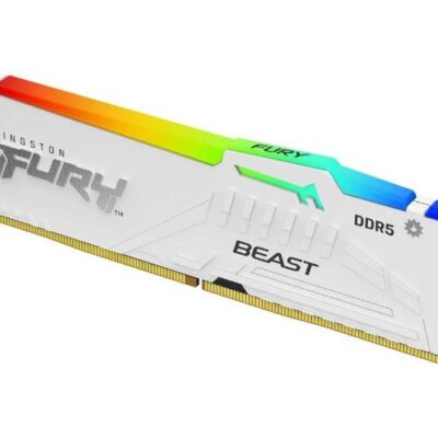 ז.לבן לנייח DDR5 32GB 2x16GB 6400Mhz C32  Kingston Fury Beast RGB