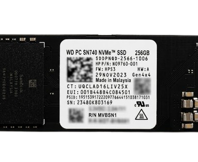 דיסק פנימי WD PC SN740/7100S NVMe SSD 256GB M.2 2280