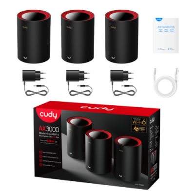 מגדיל טווח Cudy AX3000 2.5G Mesh Wi-Fi 6 System 3 Pack