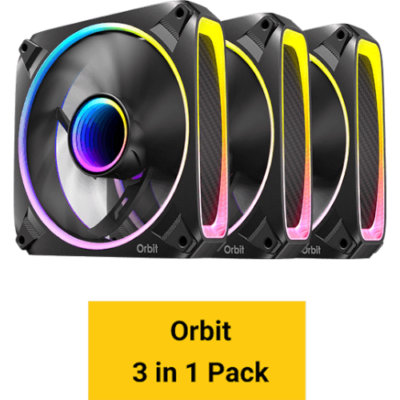 מאווררים למארז Antec Orbit 120 ARGB 3 Pack