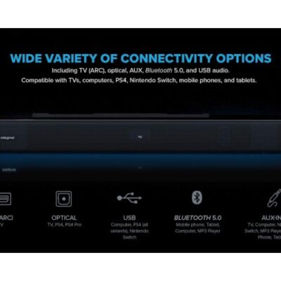 רמקולים CREATIVE STAGE V2 2.1 SOUNDBAR+SUBWOFER BT 5.0 160W ARC