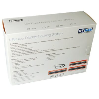 תחנת עגינה אוניברסלית ST-LAB U-2450 USB 10G DUAL Display DVI HDMI