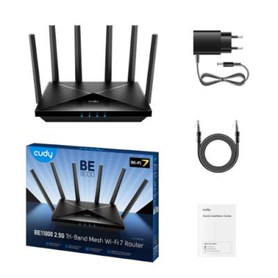 נתב Cudy WE11000 WIFI7 Mesh 4X 2.5GB Lan up to 11000Mbps