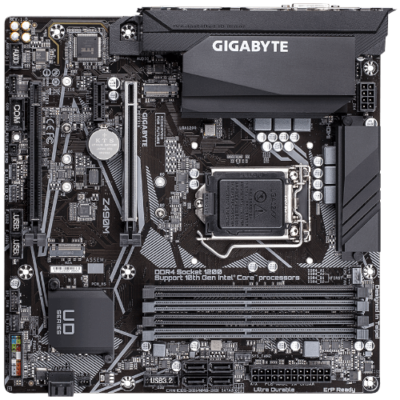 לוח אם משופץ דור 10 Gigabyte Z490M Micro-ATX DVI HDMI DP
