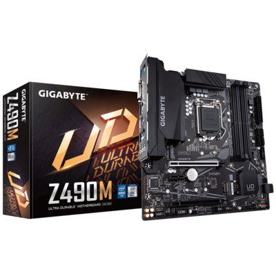 לוח אם משופץ דור 10 Gigabyte Z490M Micro-ATX DVI HDMI DP