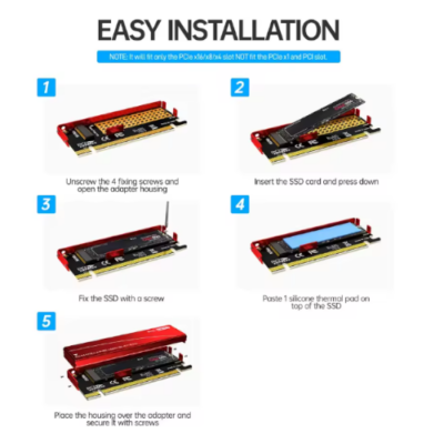 כרטיס הרחבה PCIe x16 to M.2 Adapter w/HS Support 2280 M.2