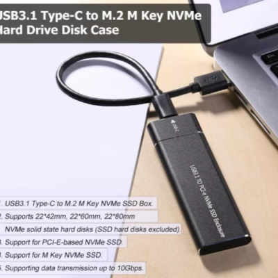 קופסא חיצונית לדיסק Gold Touch USB3.1 To M.2 NVMe Type-C