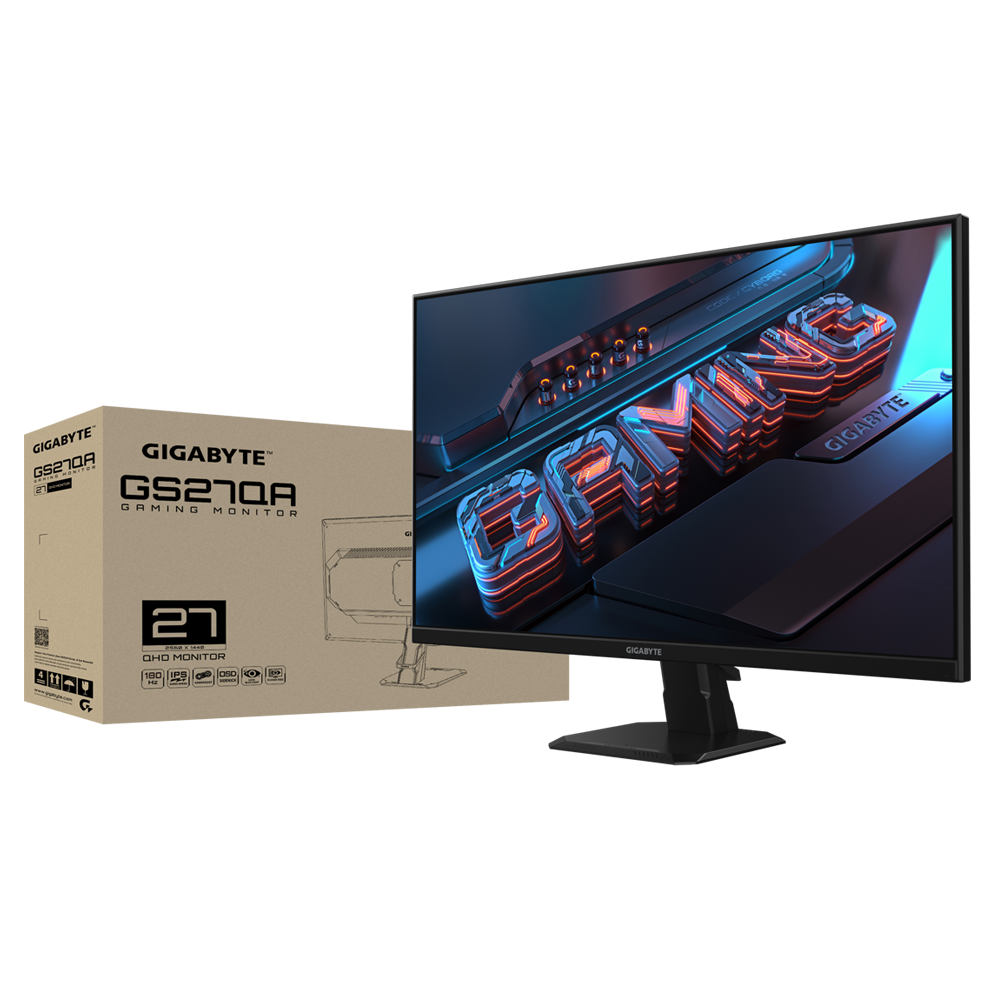 מסך גיימינג Gigabyte GS27QA QHD SS IPS 180Hz 1MS HDR Ready