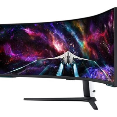 מסך Samsung Odyssey Neo G9 ‏57 אינץ׳ במבט צד המדגים קימור 1000R