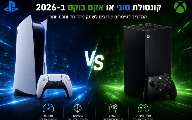 קונסולת סוני או אקס בוקס ב-2026 - מדריך לגיימרים שרוצים לשחק מהר חד וחכם יותר