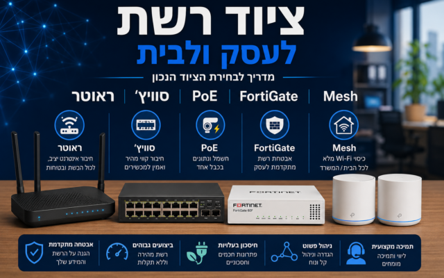 ציוד רשת לעסק ולבית עם ראוטר סוויץ PoE FortiGate ו-Mesh ב-Cfix
