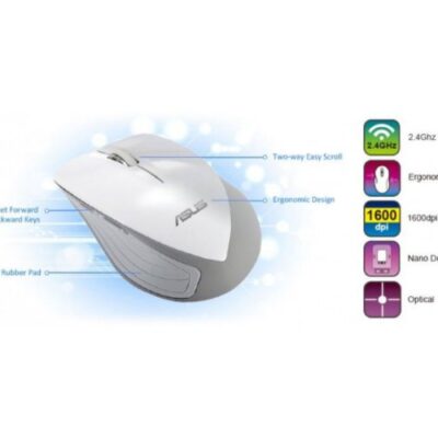 עכבר אלחוטי ASUS WT465 V2 Ergonomic design 2.4GHZ White