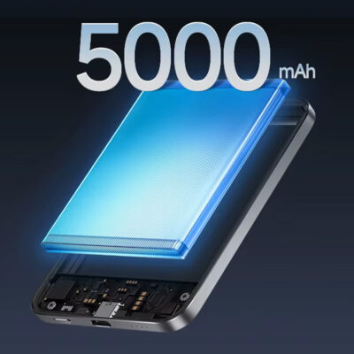 סוללת גיבוי מגנטית Xiaomi UltraThin 5000mAh 15W בצבע כסוף – תמונה 4