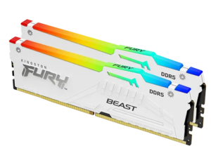 Kingston Fury Beast RGB לבן 32GB 2x16 DDR5 6800MHz CL34