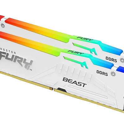 Kingston Fury Beast RGB לבן 32GB 2x16 DDR5 6800MHz CL34