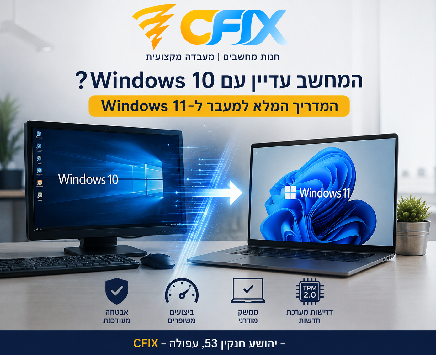 המחשב עדיין עם Windows 10? המדריך המלא למעבר ל־Windows 11 בשנת 2026