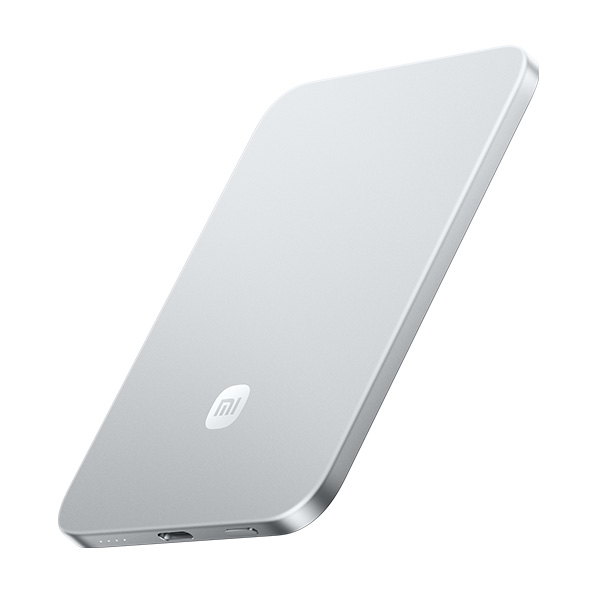 סוללת גיבוי מגנטית Xiaomi UltraThin 5000mAh 15W בצבע כסוף – תמונה 1