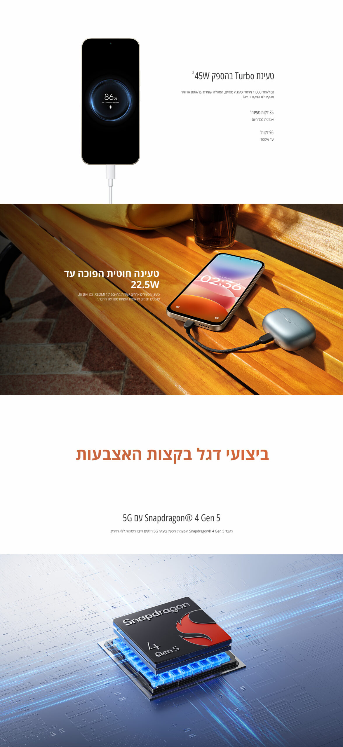 Redmi 17 5G גרסה 4GB+256GB בצבע שחור – תמונת תוכן 3