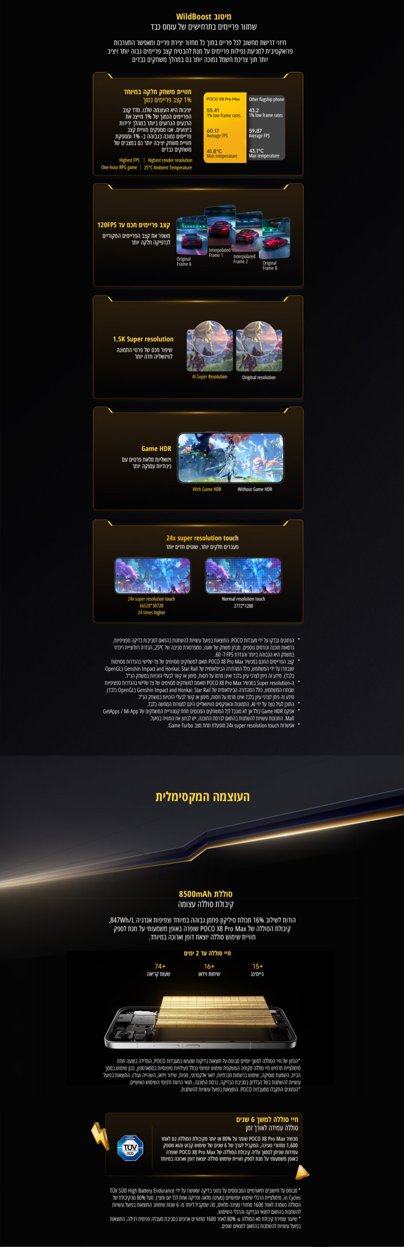 POCO X8 Pro Max 5G גרסה 12GB+512B בצבע כחול – תמונת תוכן 2