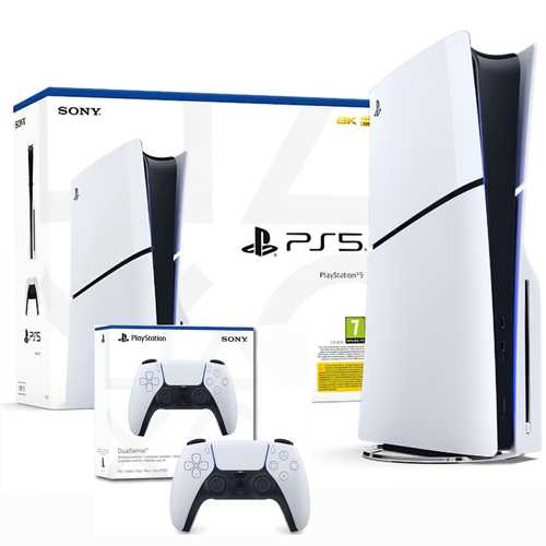 PLAYSTATION 5 SLIM BLU-RAY + 2 CONTROLLERS – תמונה 1