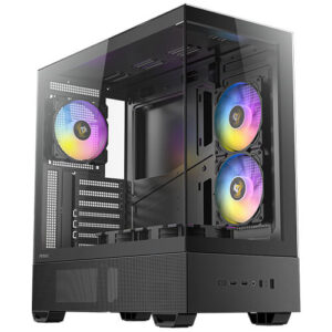 מארז Antec CX705 ARGB שחור עם 5 מאווררים ותצוגה פנורמית