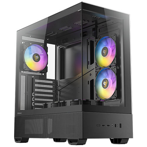 מארז Antec CX705 ARGB שחור עם 5 מאווררים ותצוגה פנורמית – תמונה 1