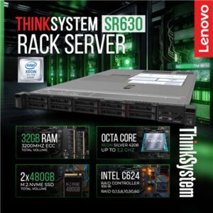 Lenovo ThinkSystem SR630 1U RackMount/XEON 4208/32GB-3200/2x480GB SSD